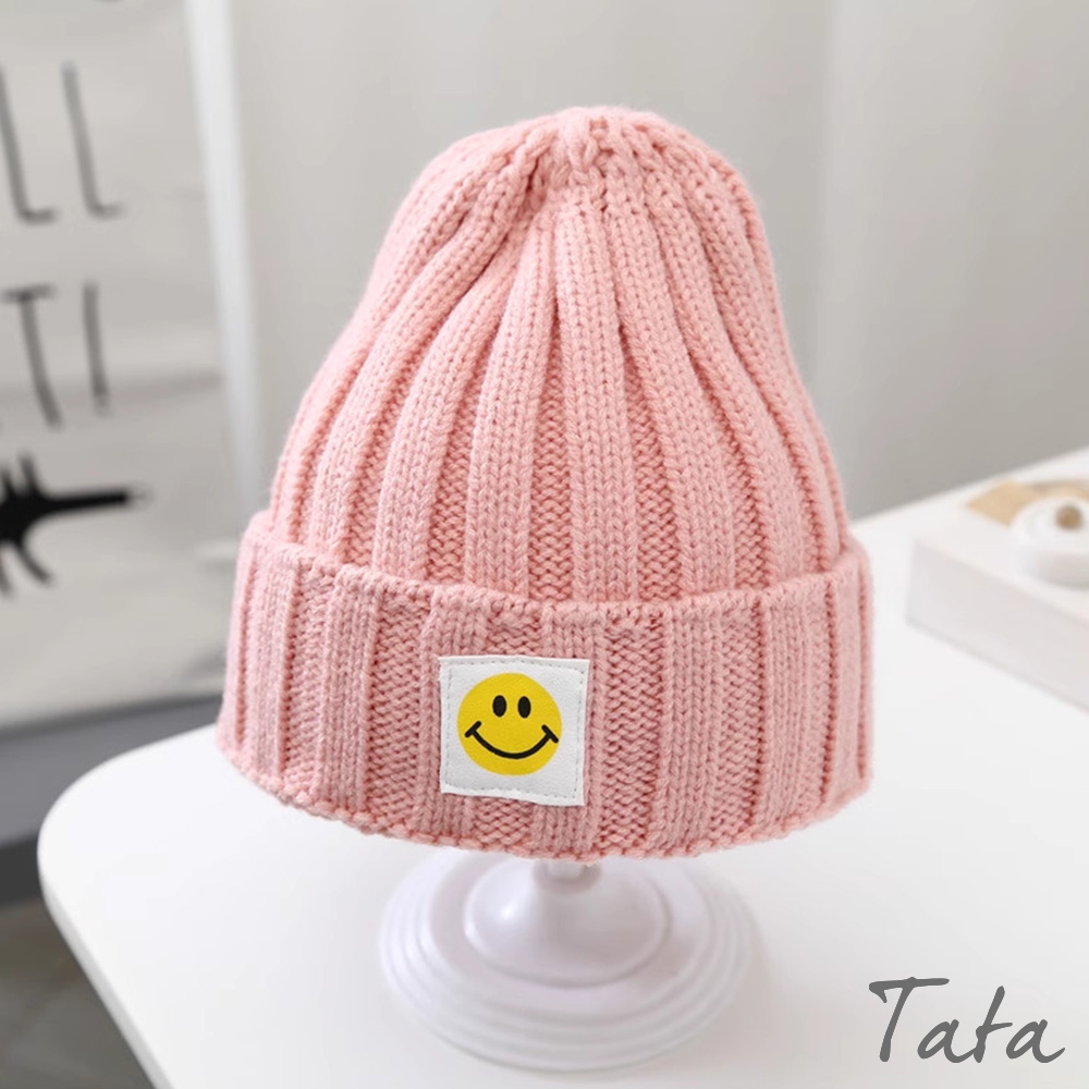 TATA KIDS 童裝 微笑縫標保暖針織帽-共三色