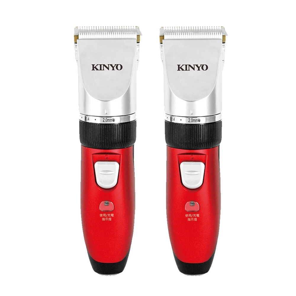 (2入組)【KINYO】充插兩用陶瓷刀頭電動剪髮器(HC-6120)無線達120分鐘