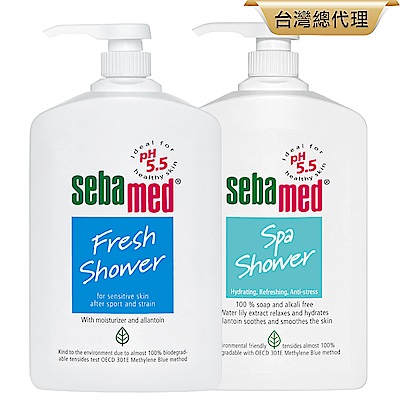 (2入組)sebamed施巴 運動麝香+花香沐浴乳1000ml