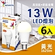【威剛】 13W LED燈泡 球泡燈 E27 省電燈泡 白光 黃光 自然光-6入組 product thumbnail 3