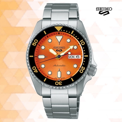 SEIKO 精工 Seiko 5 Sports系列 精工5號復古潮流機械錶-橘38mm SRPK35K1/4R36-14B0L_SK028