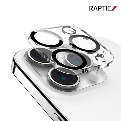 RAPTIC Apple iPhone 15 Pro/iPhone 15 Pro Max 一體式鏡頭玻璃貼(兩套裝)