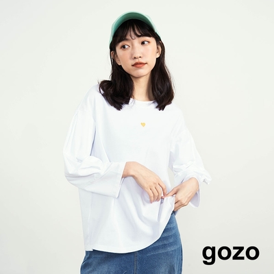 gozo-心跳加速繡七分袖T(兩色)