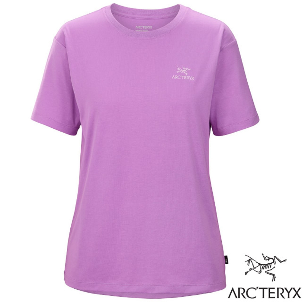 ARCTERYX 始祖鳥 女 Arc'Logo Emblem 短袖圓領衫.T恤.休閒衫.運動上衣_梅爾紫