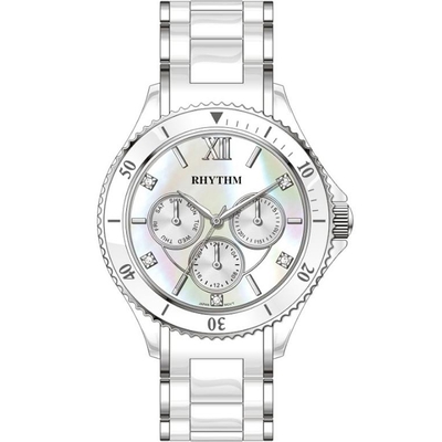 RHYTHM日本麗聲 都會陶瓷晶鑽手錶-38mm C1401T01