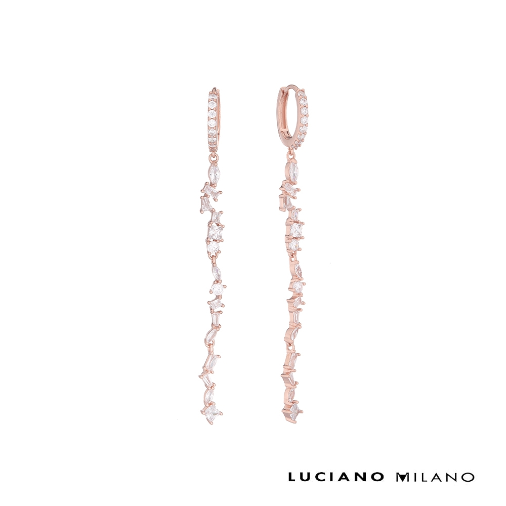 LUCIANO MILANO 花戀影 純銀耳環(玫瑰金)
