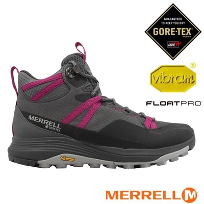 【MERRELL】女 SIREN 4 MID GORE-TEX 防水透氣登山健行鞋_ML500336 灰/桃紅