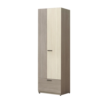 【綠活居】瑞典 現代2.5尺二門單抽衣櫃/收納櫃-75x60x197cm免組
