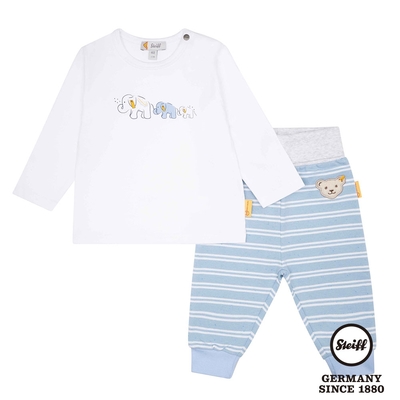 STEIFF德國精品童裝 二件式 大象長袖T恤 +條紋長褲 套裝 6個月-1.5歲