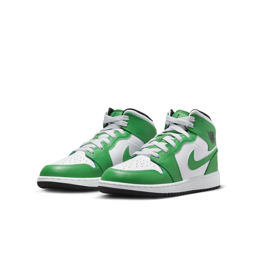 NIKE AIR JORDAN 1 MID (GS) 大童男女休閒鞋-白綠-DQ8423301 | NIKE