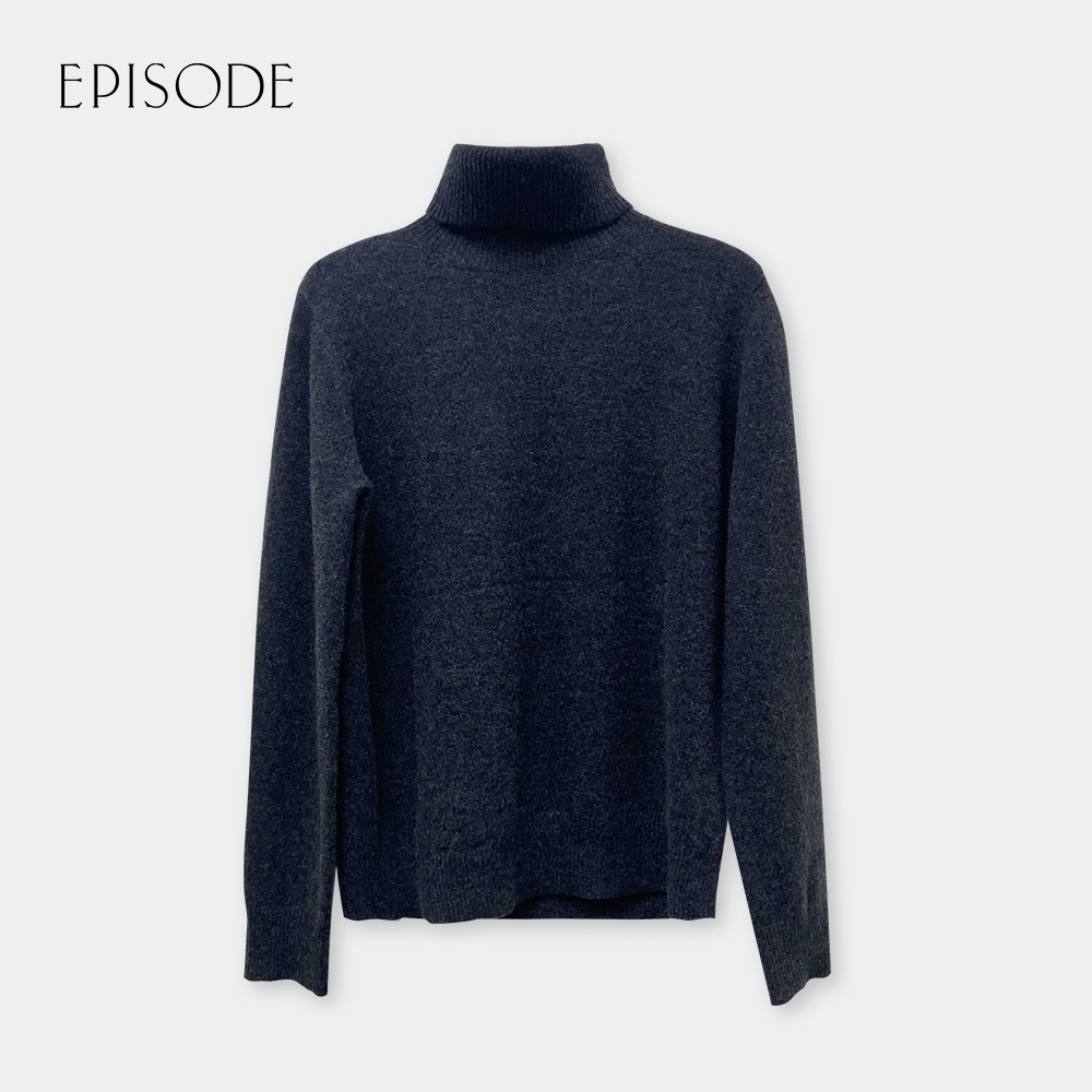 EPISODE - 深灰色經典百搭保暖舒適羊絨混紡高領毛衣| 針織衫/毛衣 