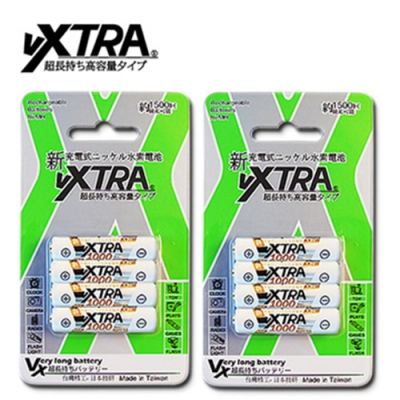 VXTRA高容量AAA4號1000mAh低自放充電電池(8顆入)