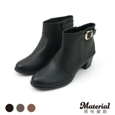 Material瑪特麗歐 MIT 短靴 時尚側釦尖頭短靴 T6892