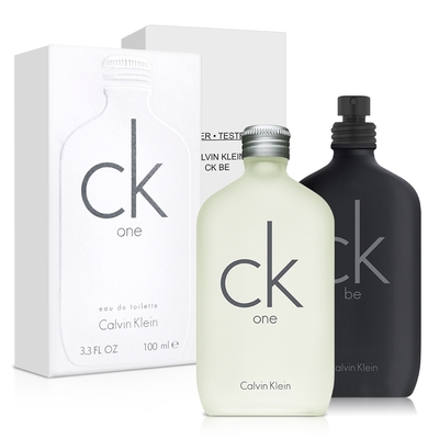 Calvin Klein 凱文克萊 CK one 中性淡香水100ml+CK be 男性淡香水100ml-Tester