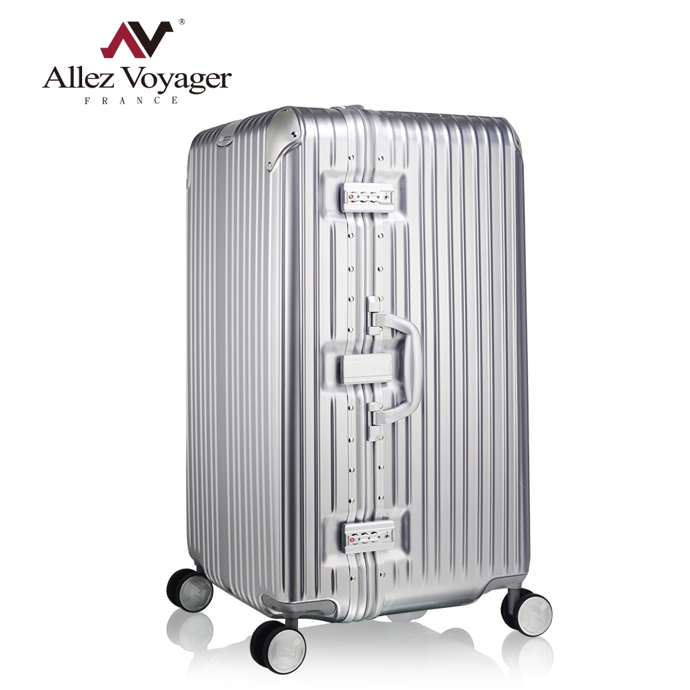 ALLEZ 奧莉薇閣 鋁框胖胖箱 29吋 行李箱 金屬護角 輔助輪 旅行箱 (星河銀 AVT1984829)