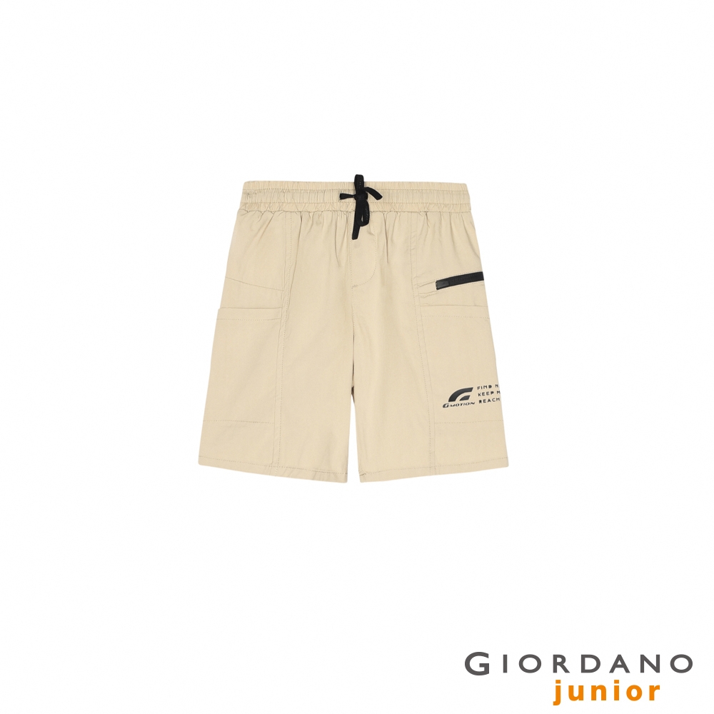 GIORDANO  童裝G-MOTION彈力快乾短褲 - 14 陶器卡其