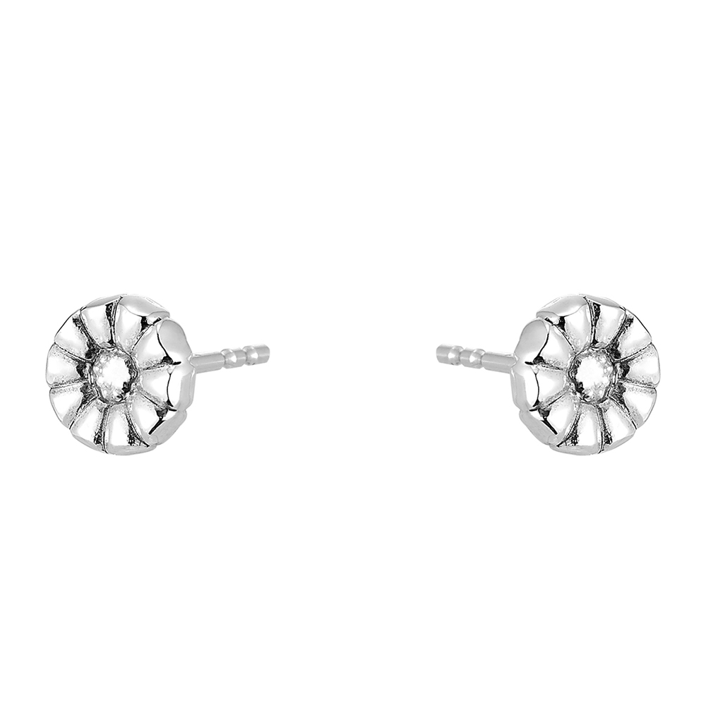 GEORG JENSEN-DAISY 純銀鍍銠耳環