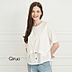 Qiruo-奇若名品-春夏專櫃精品白色短袖拼接假兩件-造型上衣-圓弧造形拼接2021A product thumbnail 1
