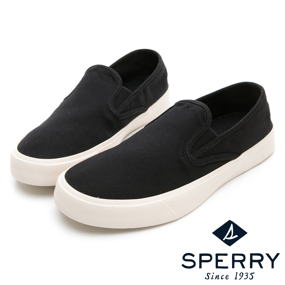 SPERRY 美式牛津直套式Q彈帆布鞋(男)-黑