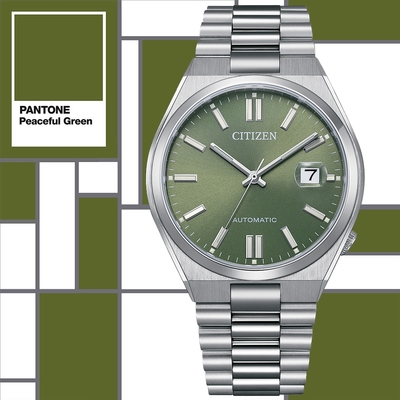 CITIZEN星辰 Mechanical PANTONE限定 時尚機械腕錶-綠 母親節 禮物 40mm / NJ0158-89Z