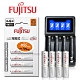 日本 Fujitsu 低自放電4號750mAh充電電池組(4號4入+四槽USB充電器+送電池盒) product thumbnail 1