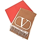 VALENTINO V LOGO 撞色標誌羊毛絨流蘇披肩 圍巾(棕色) product thumbnail 1