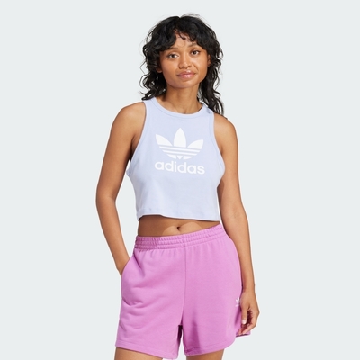 ADIDAS TREFOIL TANK 三葉草 女運動背心-紫白-IP0684