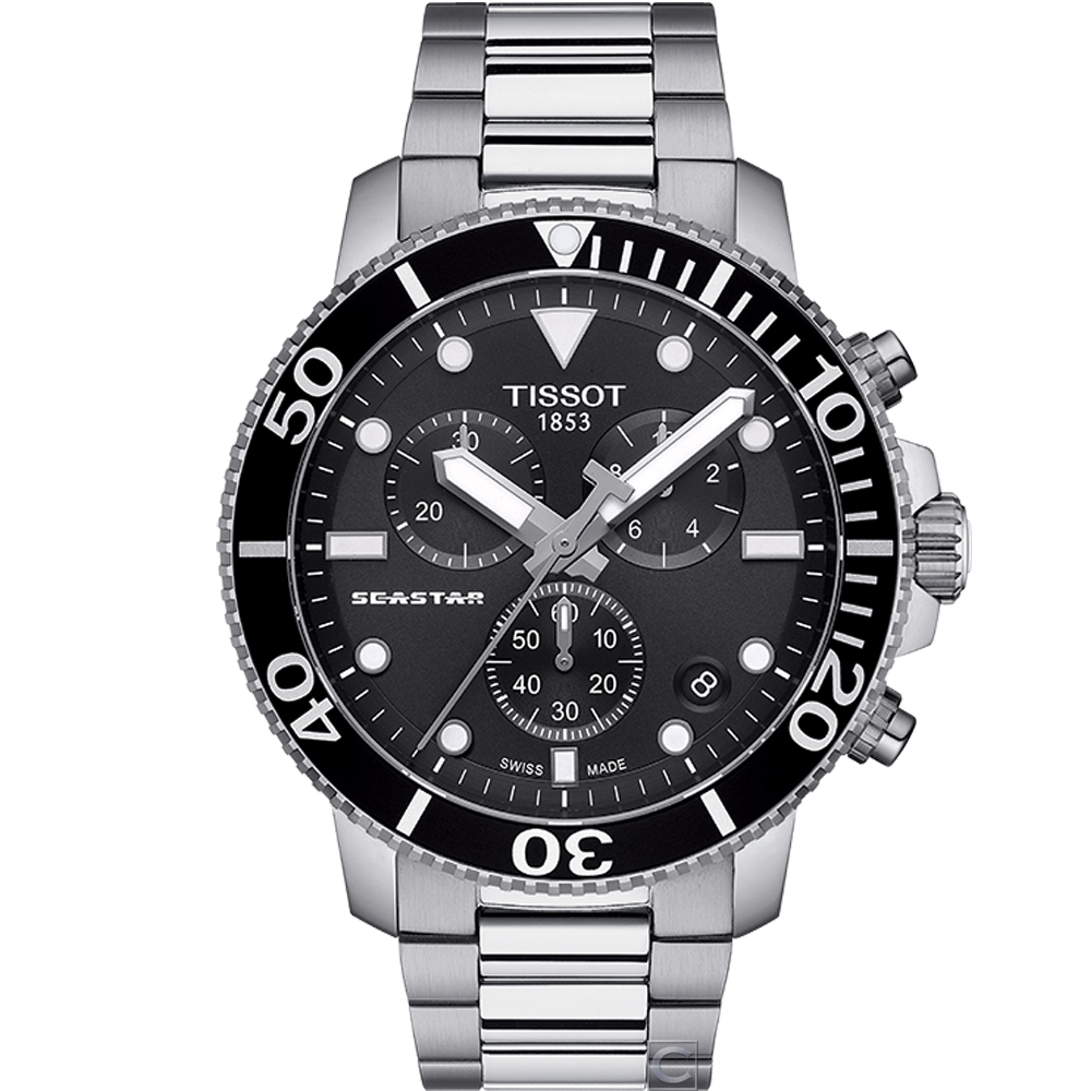 TISSOT 天梭 官方授權SEASTAR 海星計時潛水錶(T1204171105100)45.5mm