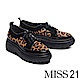 厚底鞋 MISS 21 時髦潮感豹紋異材質綁帶厚底鞋－豹紋 product thumbnail 1