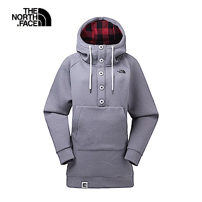The North Face北面女款灰色保暖舒適連帽T恤｜3L76DYX