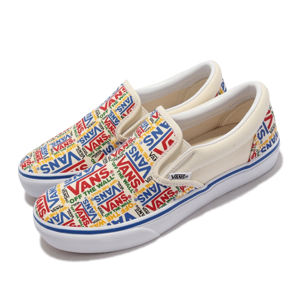 Vans 休閒鞋 V98CF P.LOGO Slip-On 女 簡約 街頭風格 無鞋帶 好穿脫 懶人鞋 白 彩 6113290003