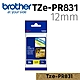 brother TZe-PR831 原廠華麗護貝標籤帶 ( 12mm 華麗金底黑字 ) product thumbnail 1