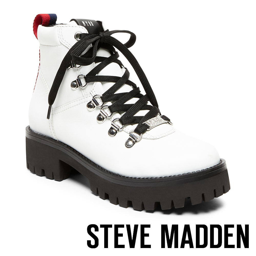 STEVE MADDEN-BAM搖滾金屬厚底質中筒靴-白色