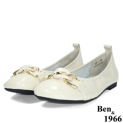 Ben&1966高級頭層牛皮流行方頭舒適包鞋-淺粉(216232)
