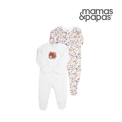 Mamas&Papas 花狐狸-連身衣2件組