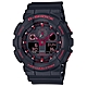 CASIO卡西歐 G-SHOCK 黑紅火焰防磁雙顯腕錶/GA-100BNR-1A product thumbnail 1