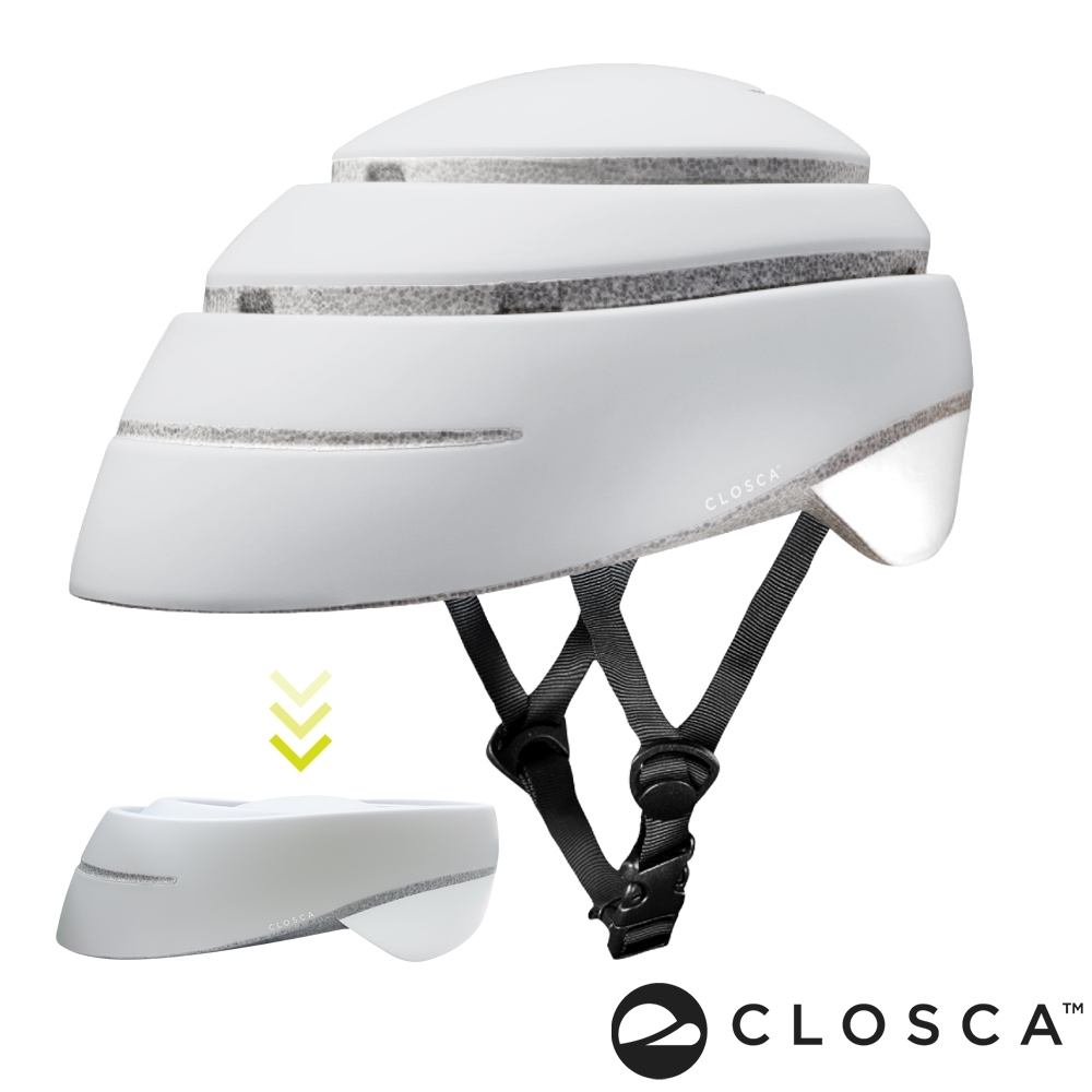 西班牙CLOSCA克羅斯卡 LOOP 單車/滑板/滑板車/電動車用折疊安全帽-淺灰/白