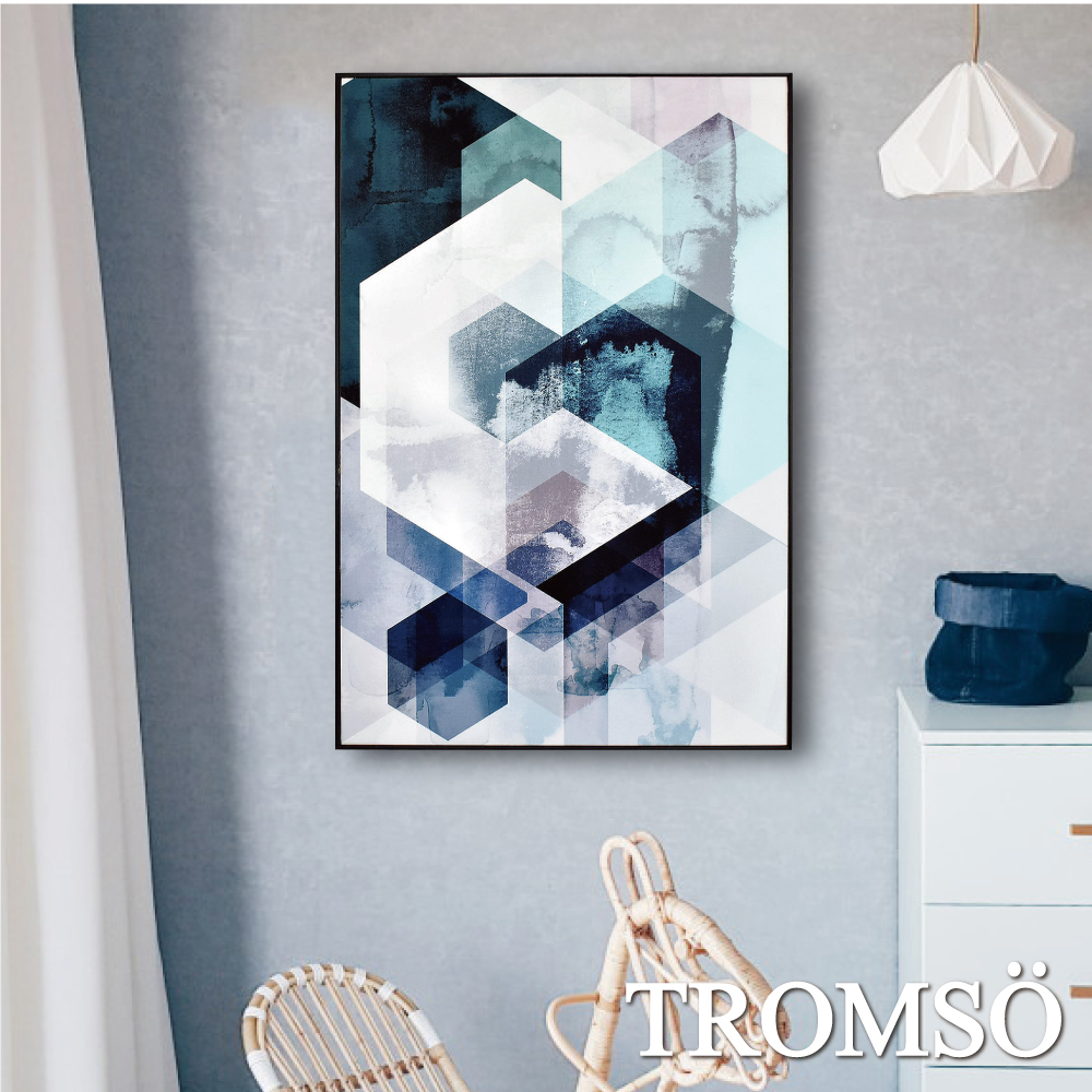TROMSO 北歐生活版畫有框畫-白晝菱格WA73