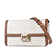 MICHAEL KORS SONIA 緹花LOGO防刮縷空MK磁釦翻蓋鍊帶肩背/斜背二用包-香草白/中 product thumbnail 1