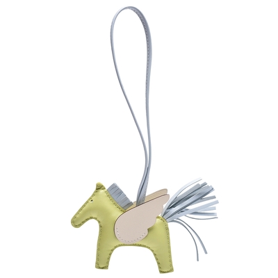 HERMES RODEO飛馬造型小羊皮鑰匙圈/吊飾(迷你-嫩芽綠/迷霧藍)
