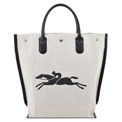 LONGCHAMP ROSEAU系列帆布LOGO字母托特包(中/帆布白)