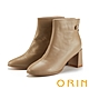 ORIN 俐落時髦牛皮粗跟短靴 可可 product thumbnail 1