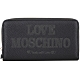 LOVE MOSCHINO 刺繡字母皮革拉鍊長夾(黑色) product thumbnail 1