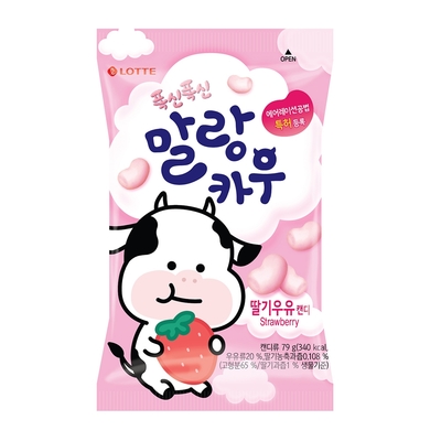 Lotte樂天 軟綿綿草莓牛奶糖79g