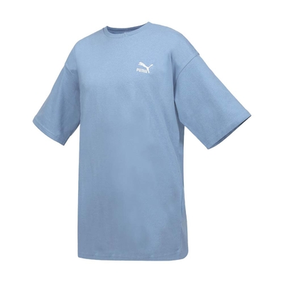 PUMA 男女流行系列CLASSICS寬鬆短袖T恤-歐規 休閒 慢跑 上衣 67918820 莫蘭迪藍白