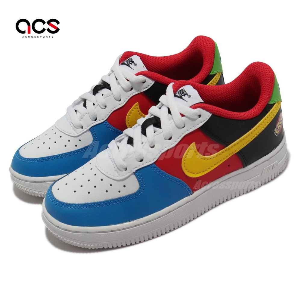 Nike 休閒鞋 Force 1 LV8 QS PS 中童鞋 聯名 桌遊 UNO 白 藍 紅 DO6635-100