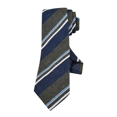 PAUL SMITH粗細條紋設計真絲羊毛混紡搭配點點內裡領帶(寬版/綠x藍x白)