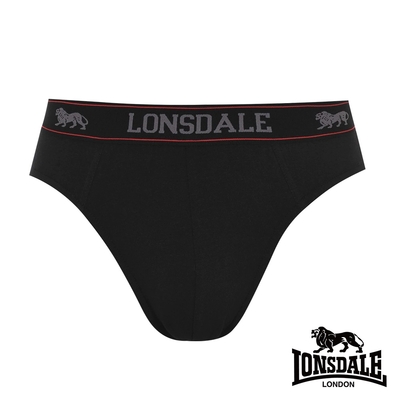 【LONSDALE 英國小獅】英式型男-低腰三角內褲2入組(黑色) LT421069