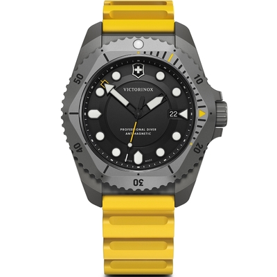 Victorinox 瑞士維氏 Dive Pro ISO 6425 認證 300米潛水鈦石英腕錶-43mm黃 VISA-241992