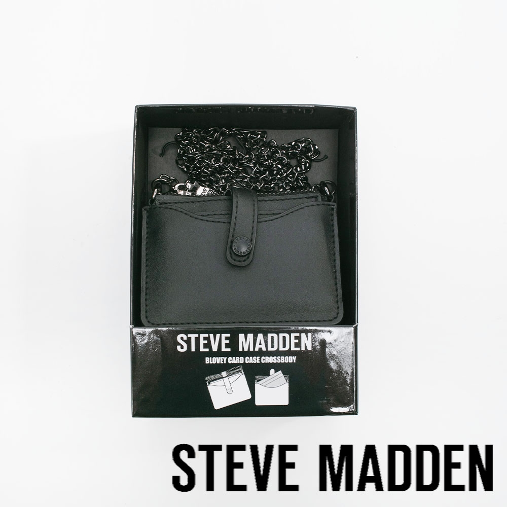 STEVE MADDEN-鏈帶卡夾式斜背包-黑色